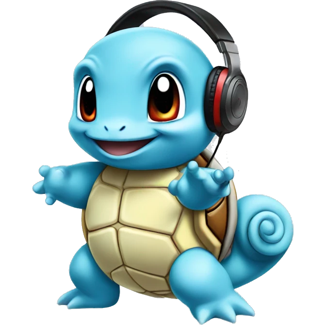 Squirtle listening to music emoji