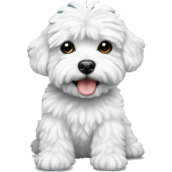 Black and white maltipoo  dog  emoji