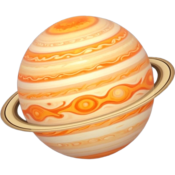 Jupiter with orange stripes emoji