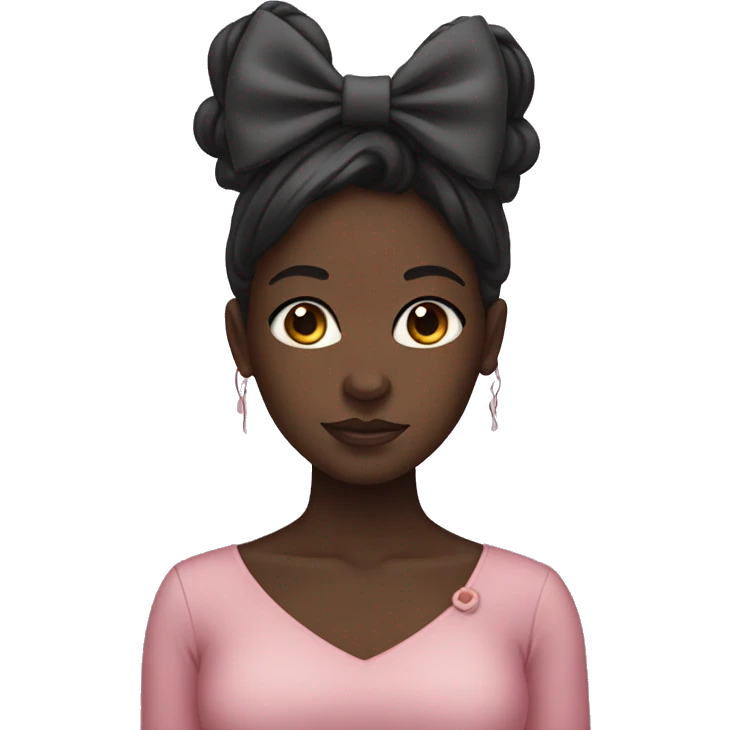 Darkskin girl with a bow emoji