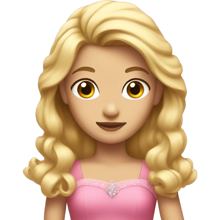 a princess with blonde hair pink dress  emoji