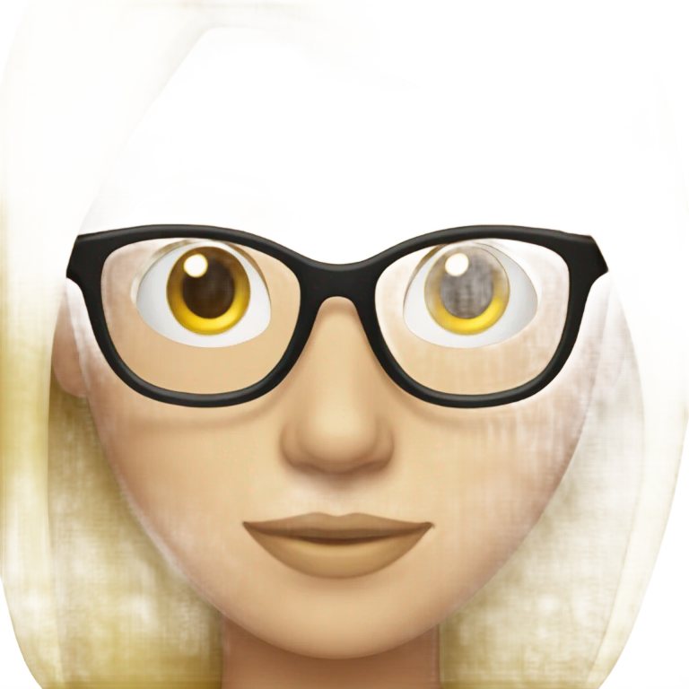 Blonde woman with glasses emoji