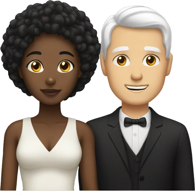 black woman and white man emoji