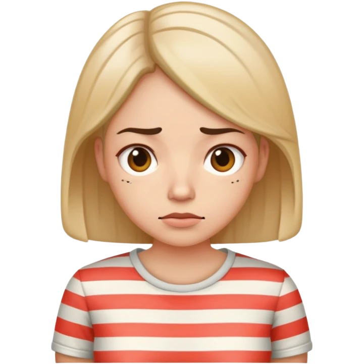 stubborn woman with striped t-shirt emoji