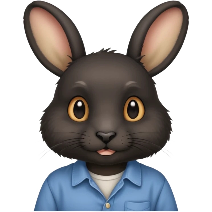 black rabbit with shirt emoji