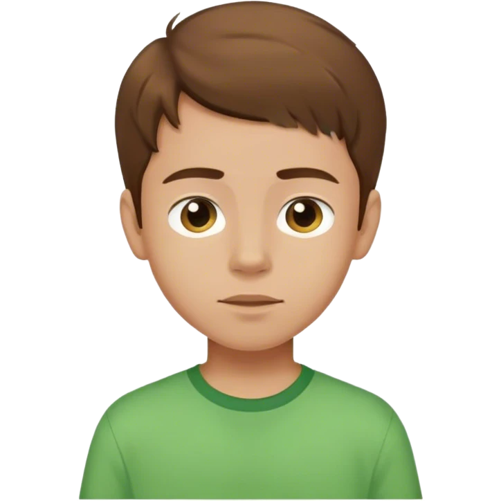 brown-haired boy in green shirt emoji