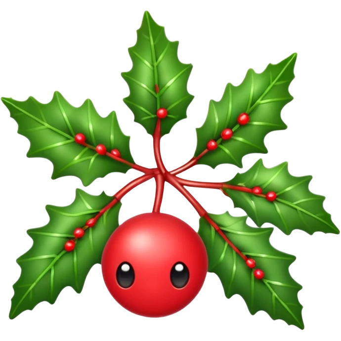 Holly berry on mistletoe emoji