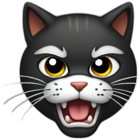 Angry cat black emoji