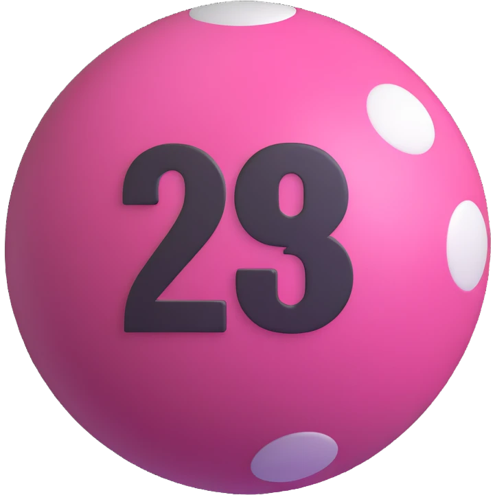 pink billiard ball with the number 23 emoji