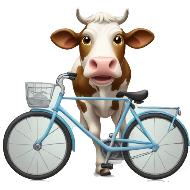 Cow with a bicycle  emoji