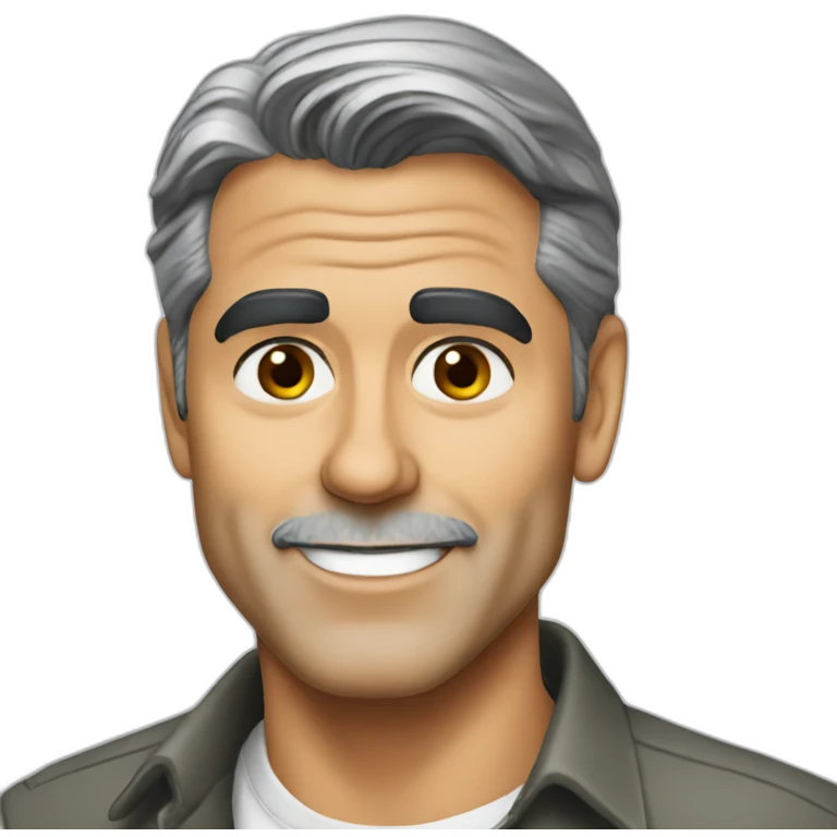 george clooney cartoon wearing shirt emoji