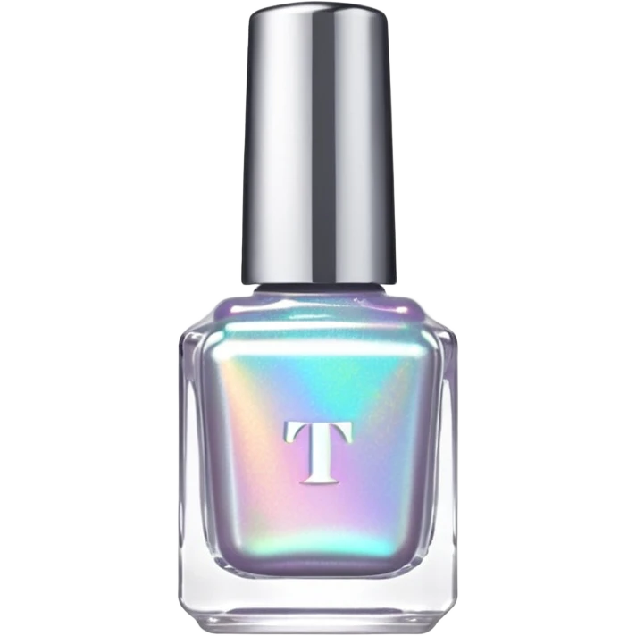 Twinkled T, Holographic nail polish bottle, white lid emoji