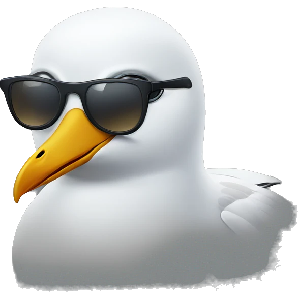 Seagull with sunglasses emoji