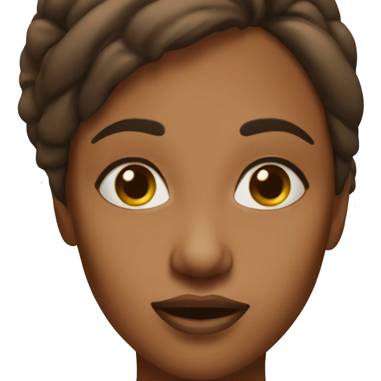 brown woman from face, levitating had touching her nose emoji