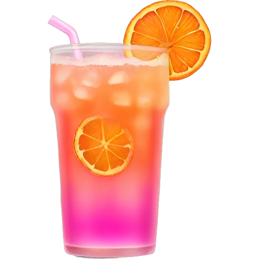 Orange and pink hibiscus iced drink emoji