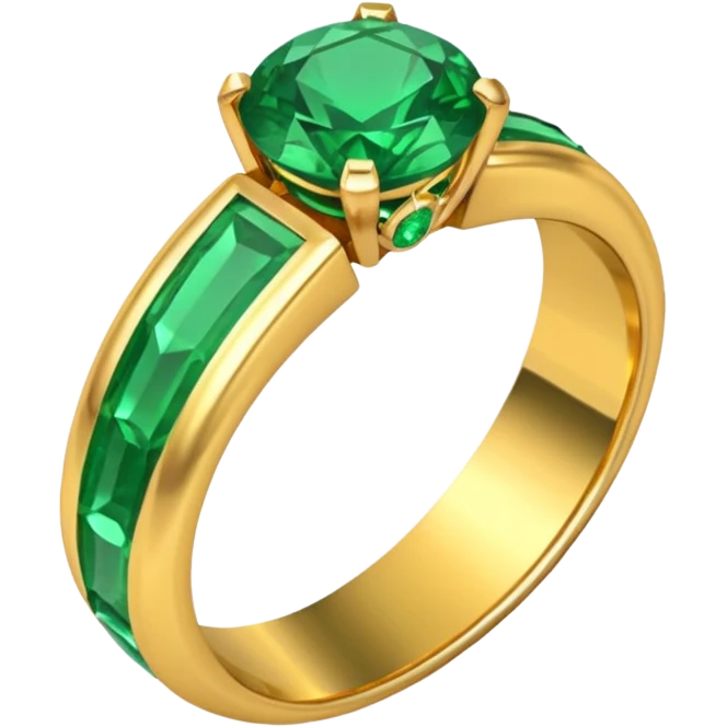 wedding ring with a emerald green stone emoji