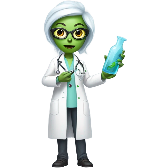 Reptilian alien woman, is a doctor emoji