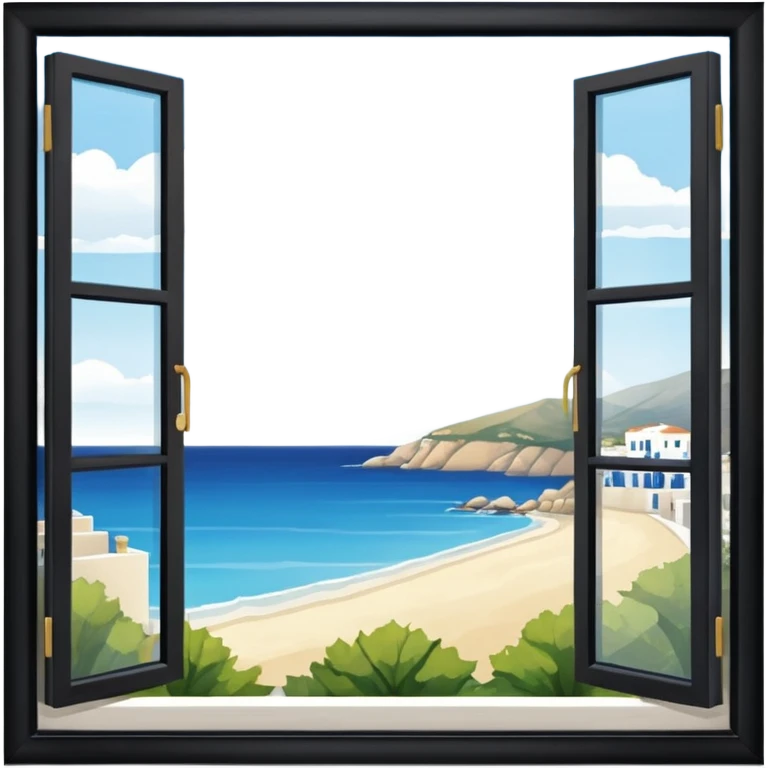 window apartment with sea view greece emoji