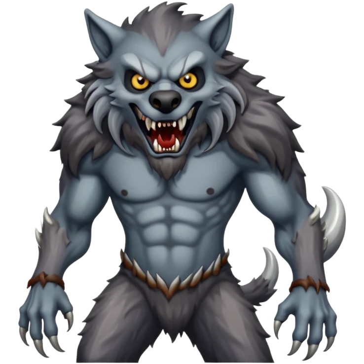 Werewolf mixed with a monster  full body tall and creepy  emoji