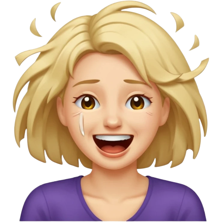 Laugh crying ripping hair out female emoji