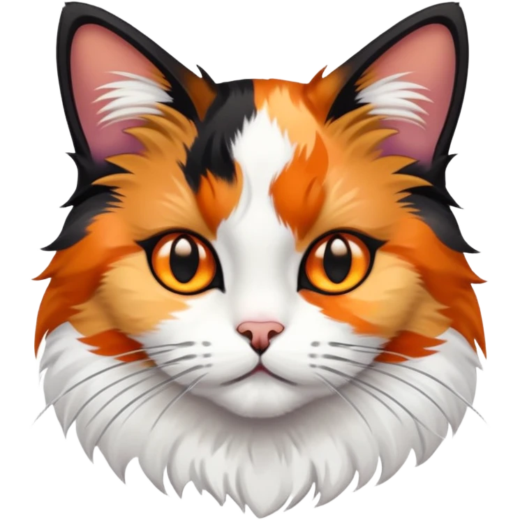 calico cat with orange, black and white patches emoji