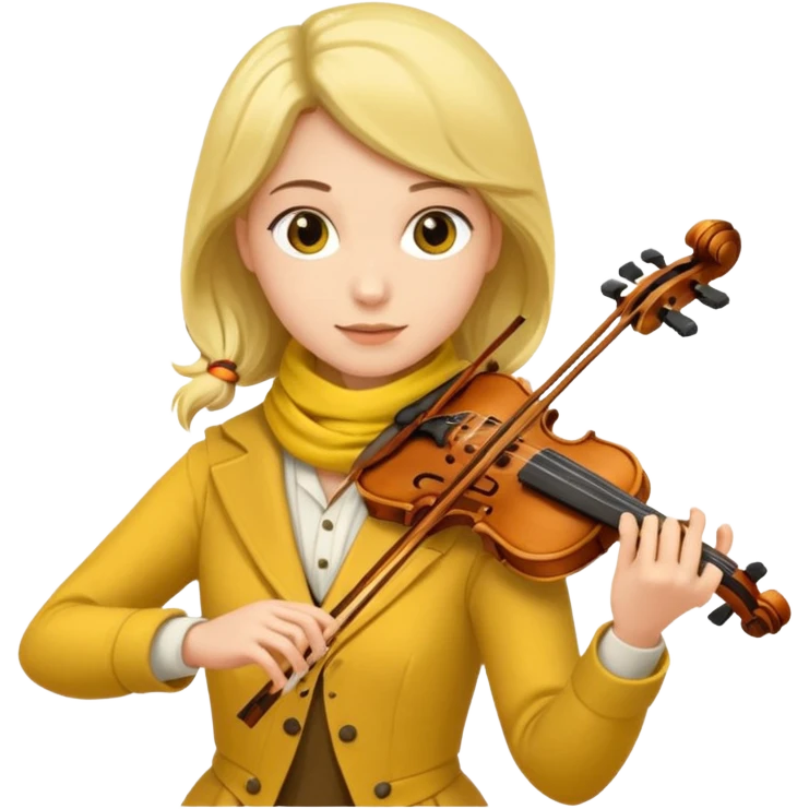 Violinist + yellow scarf. emoji