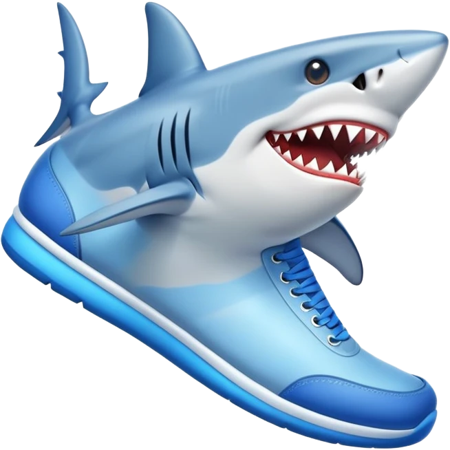 Shark with blue shoes emoji