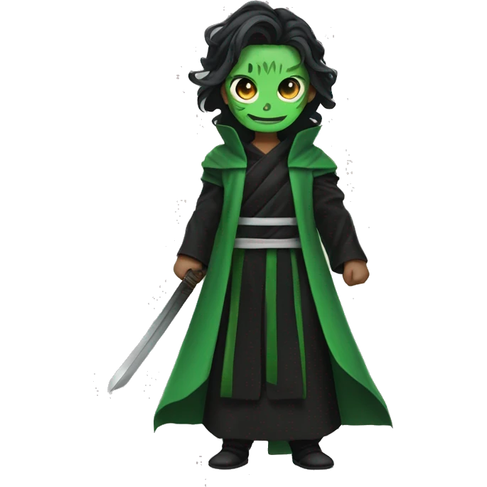 Demon slayer with green and black robe. Hashira emoji