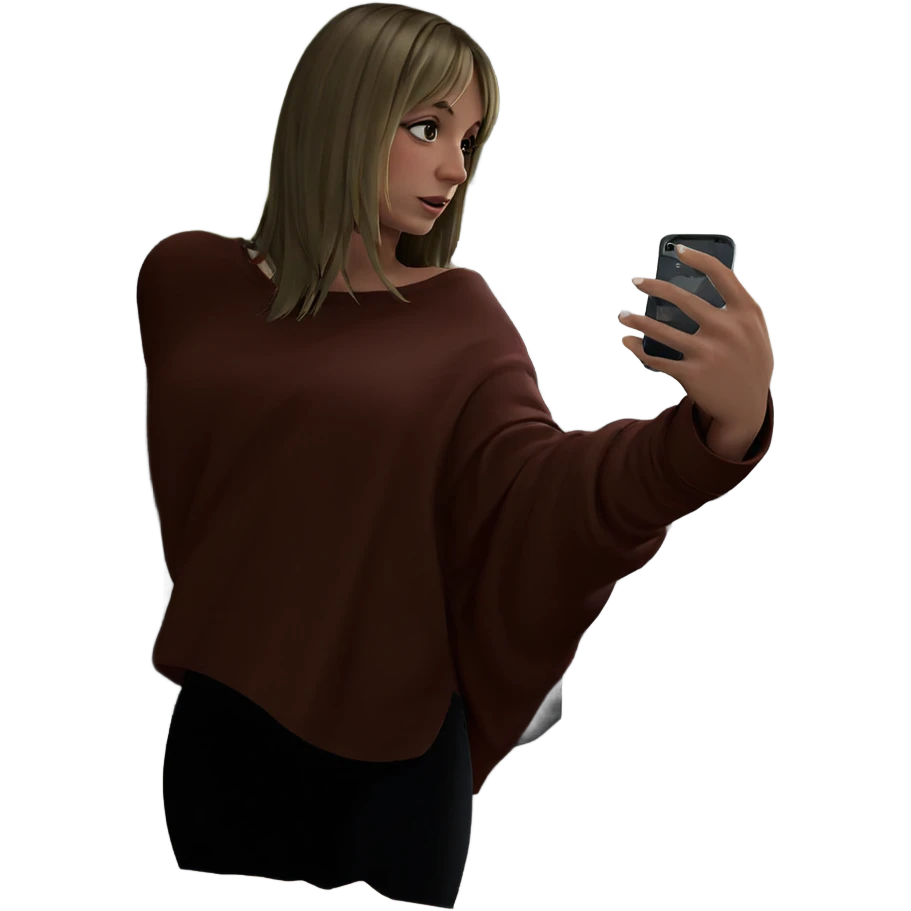 solo girl with phone emoji