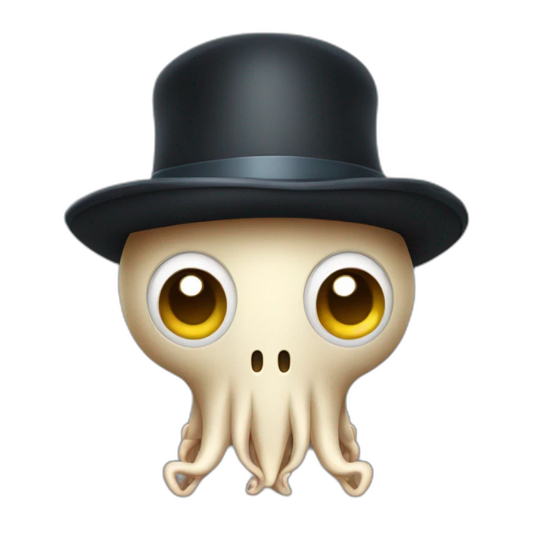 Squid wearing a bowler cap emoji