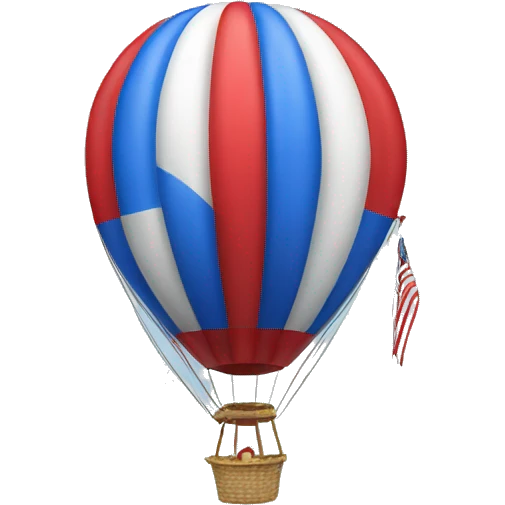 Red white and blue hot air balloon emoji