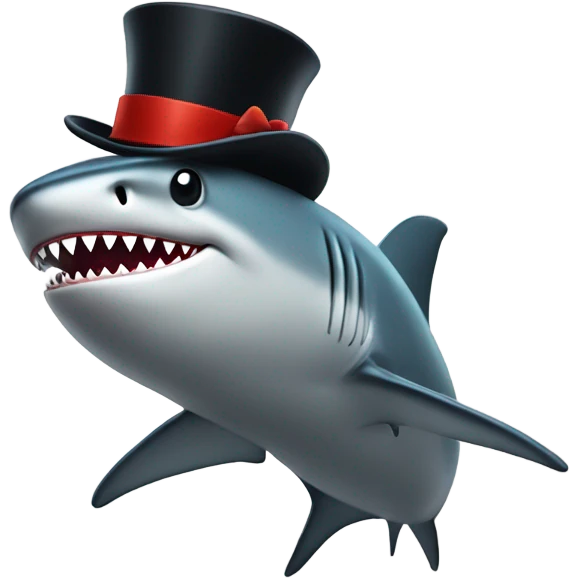shark wearing a tophat emoji