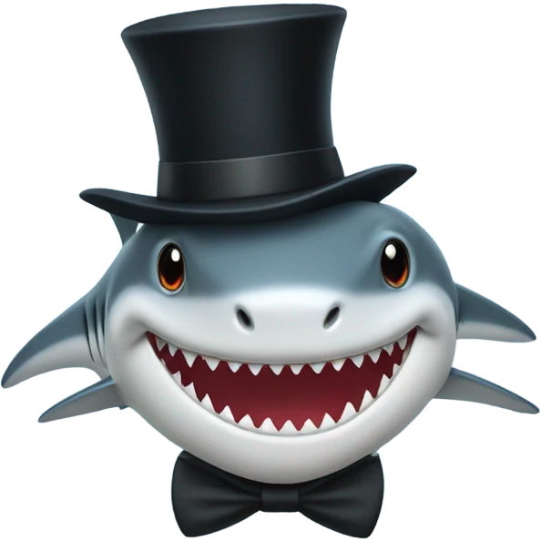 Shark with top hat emoji