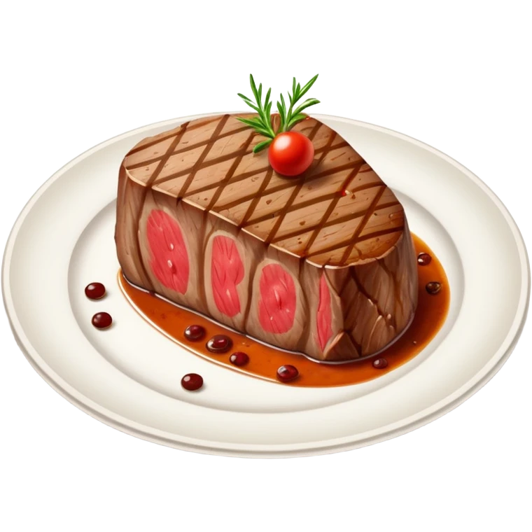 fancy steak on a fancy fine dining plate emoji