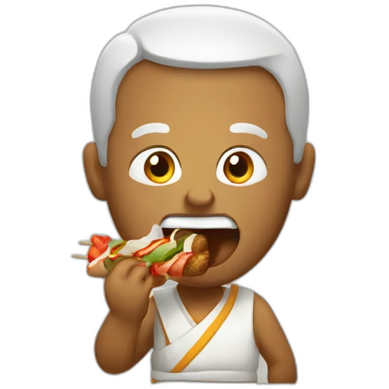 Budist eating kebab emoji