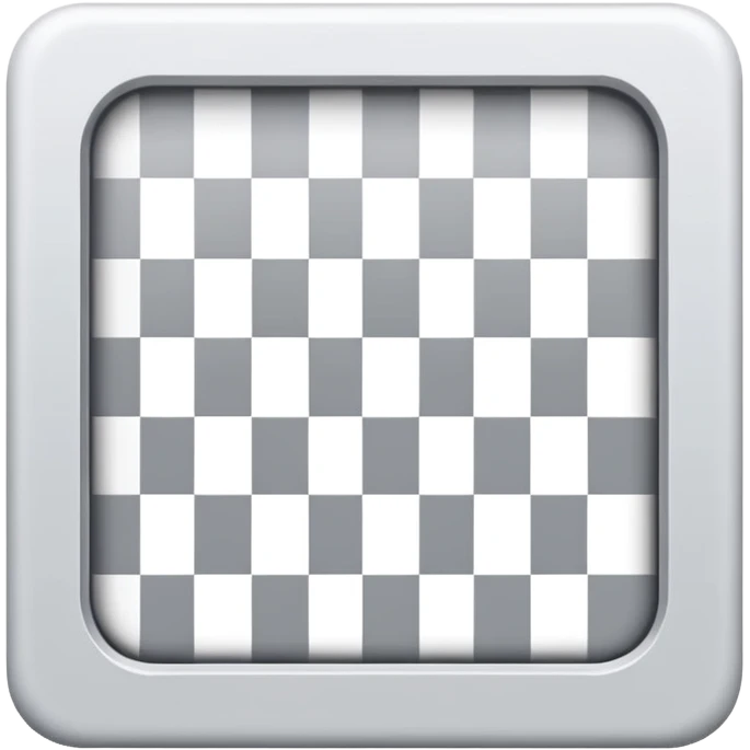 Light gray and white square with a checkered pattern 8x8 3d icon emoji