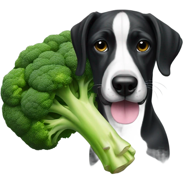 Sharpie dog with a broccoli emoji