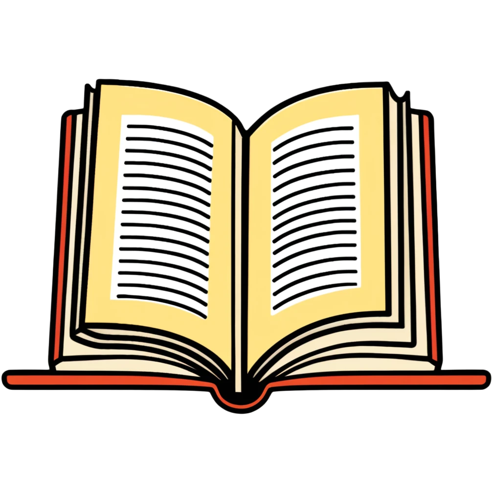 Open book with bookmark emoji