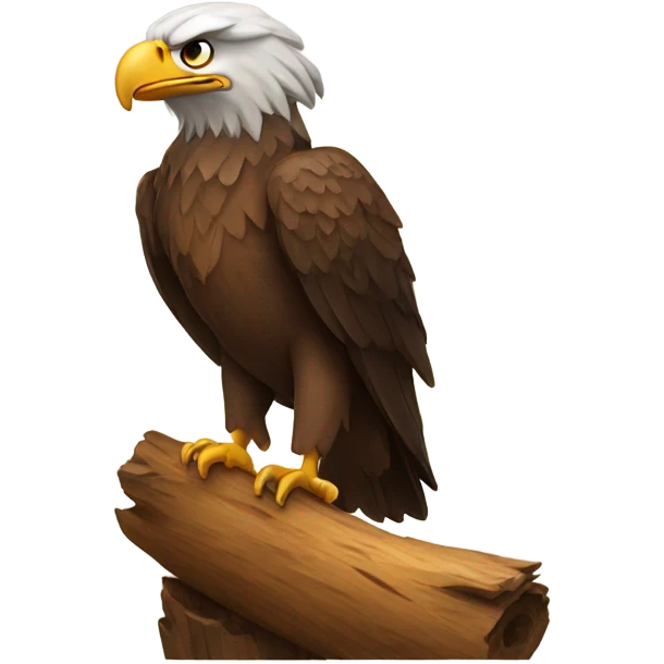 Eagle on a log emoji