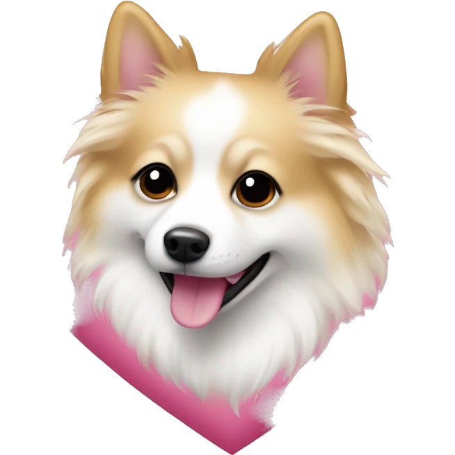 White and blonde spots spitz in a pink heart emoji