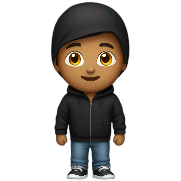 A boy with black Hoodie emoji