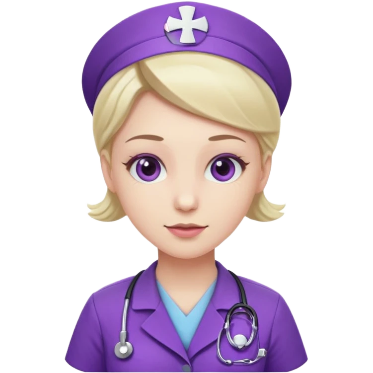 Nurse with purple uniforms  emoji