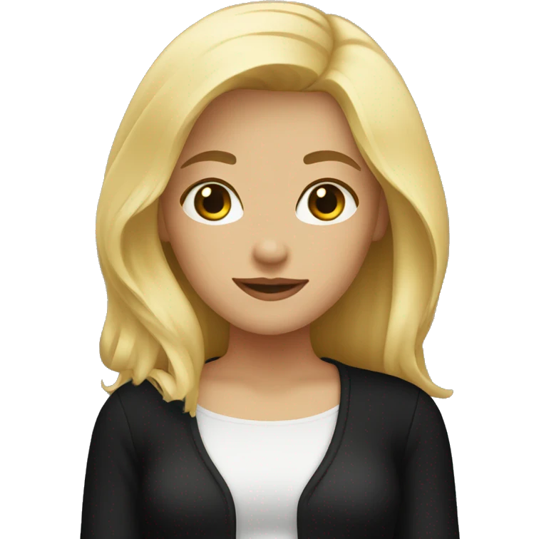 Blonde girl with black clothes emoji