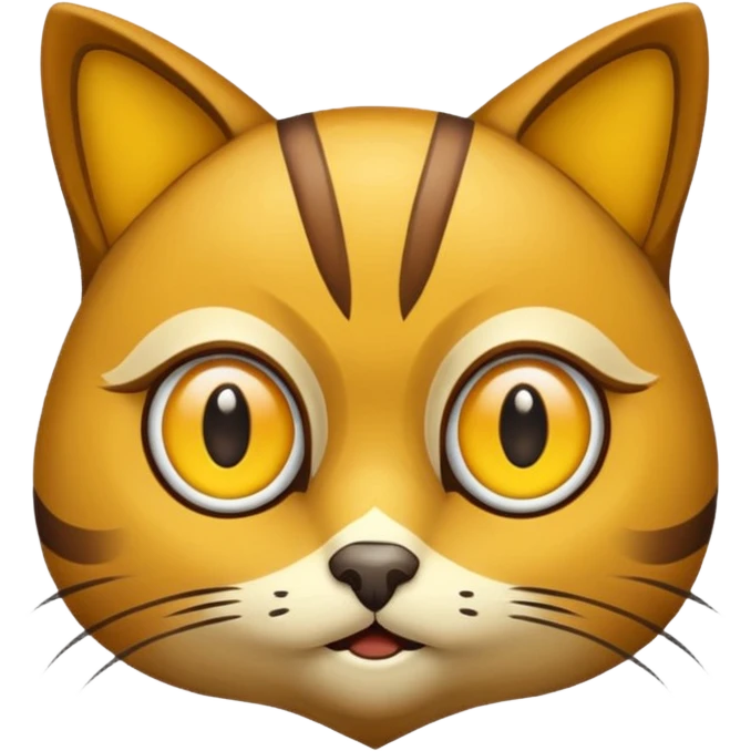 Buho gato amarillo marron emoji