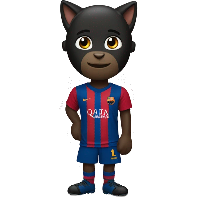 Gato negro con camiseta de Messi  emoji