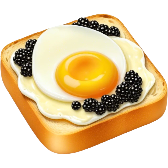 Toast with Swedish caviar and egg emoji