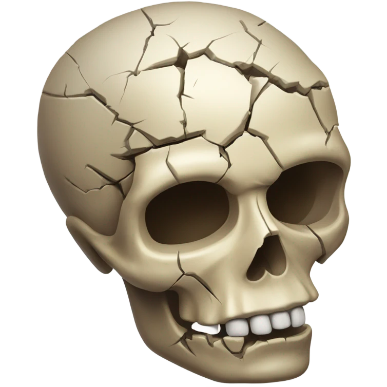Horror broken skull emoji