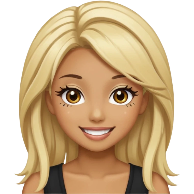 Blonde black gyaru girl emoji