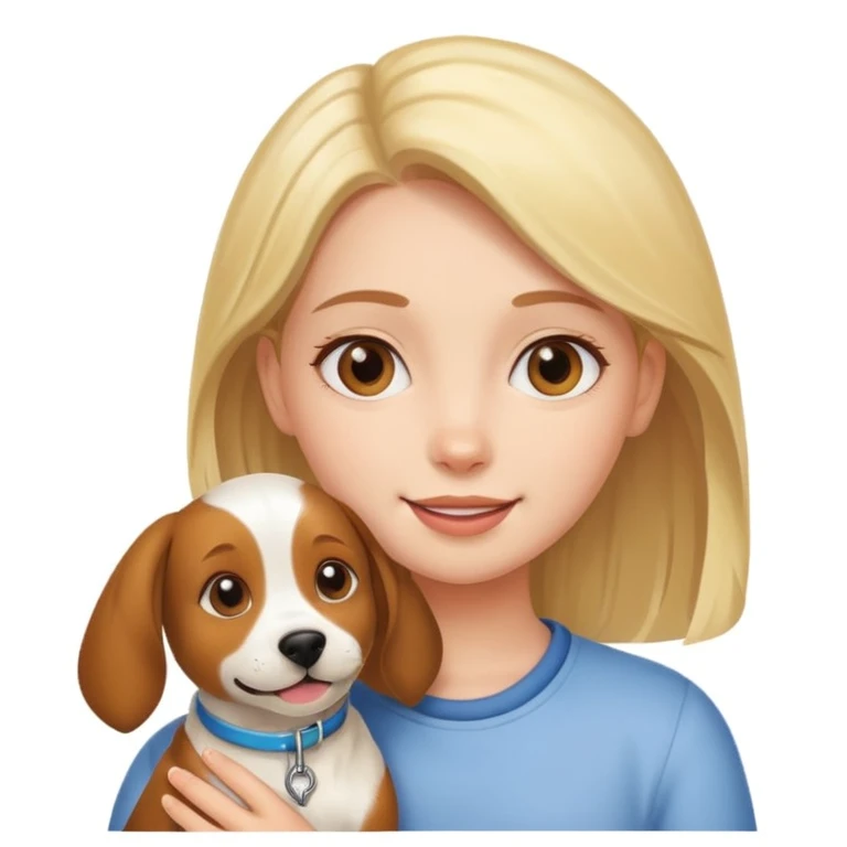 girl and her pet dog emoji