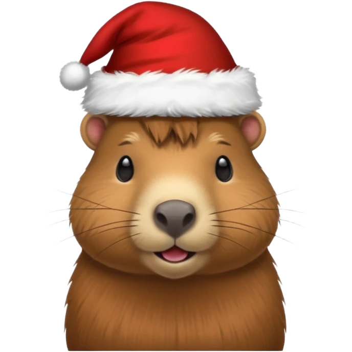 Capibara con sombrero navideño emoji